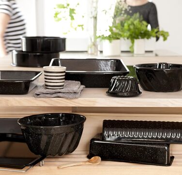 Сковорода висока 33/42, CLASSIC - СКОВОРОДА ДЛЯ ЗАПІКАННЯ ТА ЗАПІКАННЯ, висота 7,0 см, емальована, чорна, 41,6 х 32,8 х 7 см, жаровня, індукційна, 0402-022