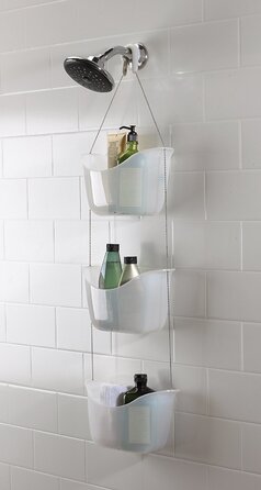 Полиці для ванної 91x28x13 см білі Bask Shower Caddy Trans Umbra