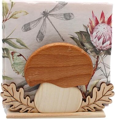 Деревянный держатель для салфеток 13 x 4 x 8 см Dekohelden24
