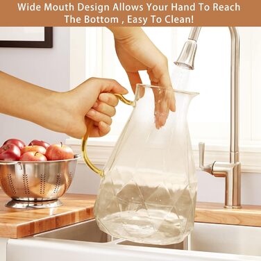 Скляний глечик для води з кришкою 2,2 л miudeco