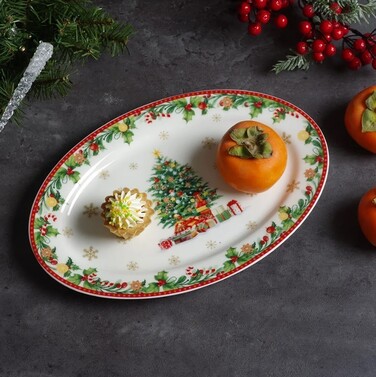 Блюдо Fissman NEW YEAR 30,8х21,2 см фарфор овальное (13809)
