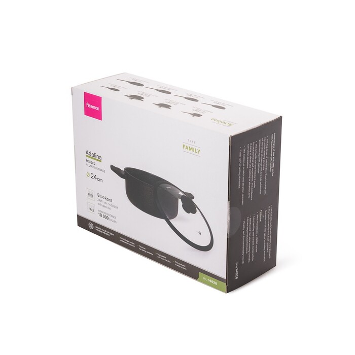 Кастрюля со стеклянной крышкой 24 см 4,58л ADELINA Fissman