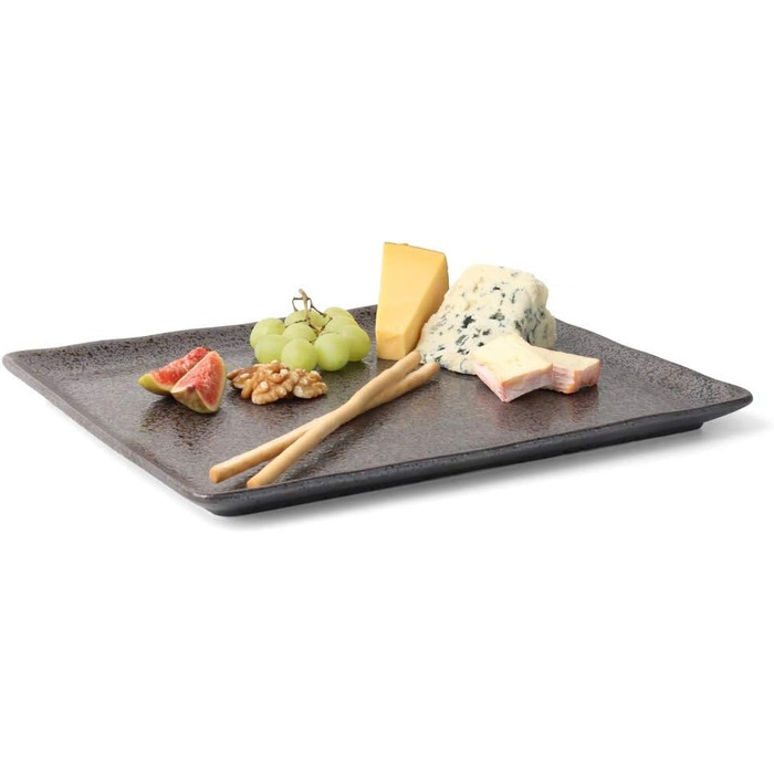 Арена Реактивный фарфор на 4 персоны (тарелка 33 x 27 см, черная)