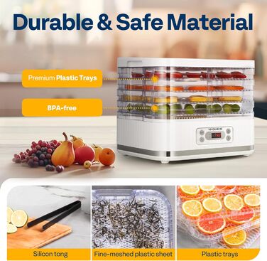 Дегидратор на 5 полок 400 Вт, белый VIVOHOME