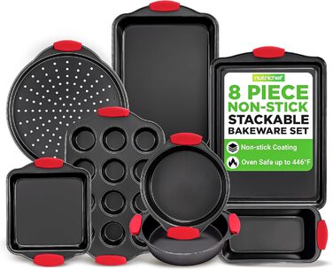 Набор форм для выпечки из 8 предметов, с антипригарным покрытием Nutrichef