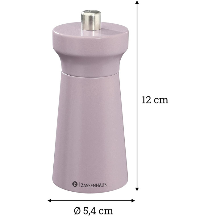 Пісок Zassenhaus WESTERLAND лакована деревина бука Головка млина з деревини бука з плавним регулюванням високопродуктивної керамічної шліфувальної машини Млин для спецій для солі 12 см, Ø 5,4 см (млин для перцю, лотос)