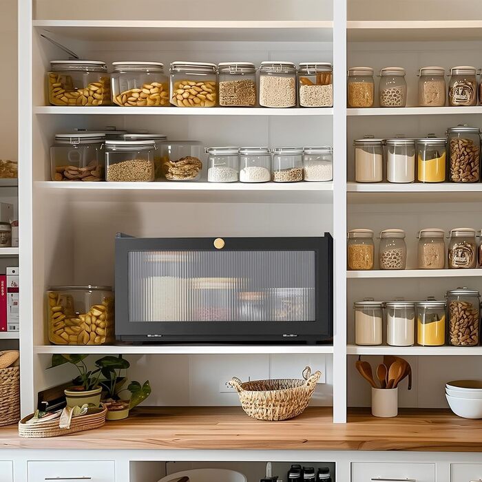 Бамбукова хлібниця 40 x 25 x 21 см чорна AINILE