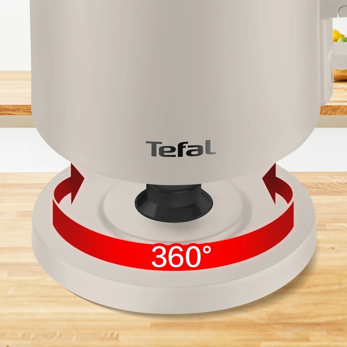 Tefal Електрочайник Thermo Protect, 1.5л, пластик, нержавіюча сталь, бежевий
