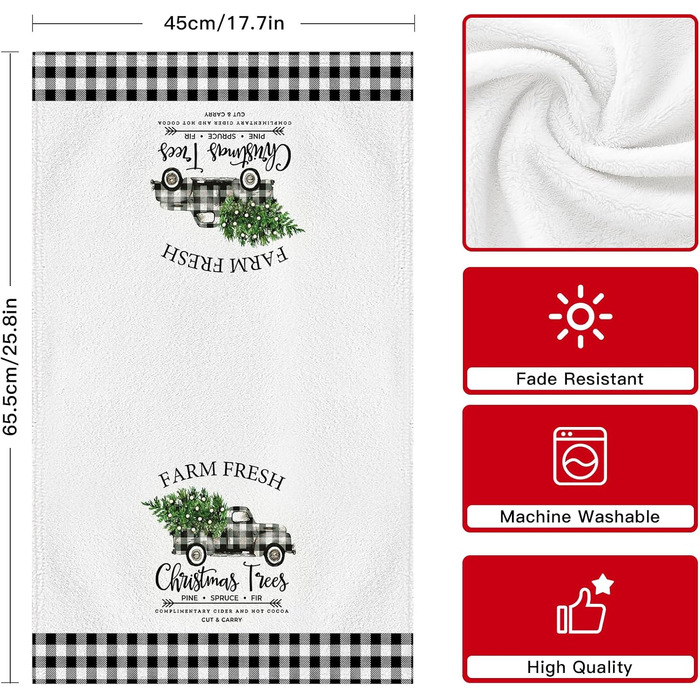 Набор из 2 рождественских кухонных полотенец 45 x 65 см, набор G Ohok