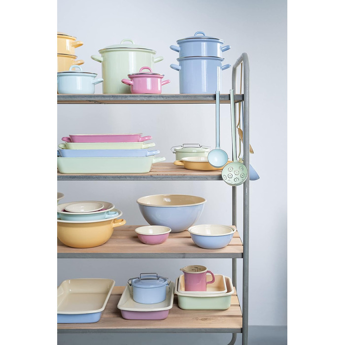 Сковорода для яєць, 18 см, КЛАСИЧНА КОЛЬОРОВА/ПАСТЕЛЬНА, золотисто-жовта, висота 4 см, емаль, сковорода, для яєчних страв, індукційна, 0293-006