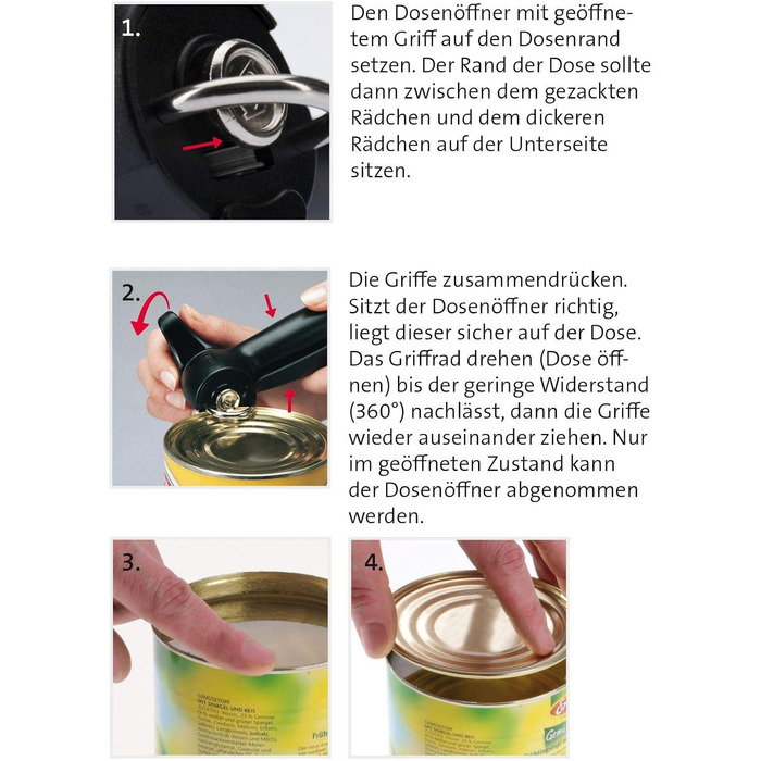 Інструкція з консервного ножа Westmark - безпечний консервний нож з плоскогубцями - велика поворотна ручка для безпечного використання - нержавіюча сталь/пластик (білий) (Bravo)