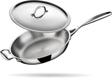 Сковорода 28 см трехслойная с крышкой Stahl