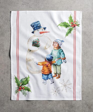 Набір із 3 багатоцільових кухонних рушників Maison d&39 Hermine Rural Christmas, 100 бавовна Барні рушники День подяки/Різдво (50 см x 70 см) (хромований)