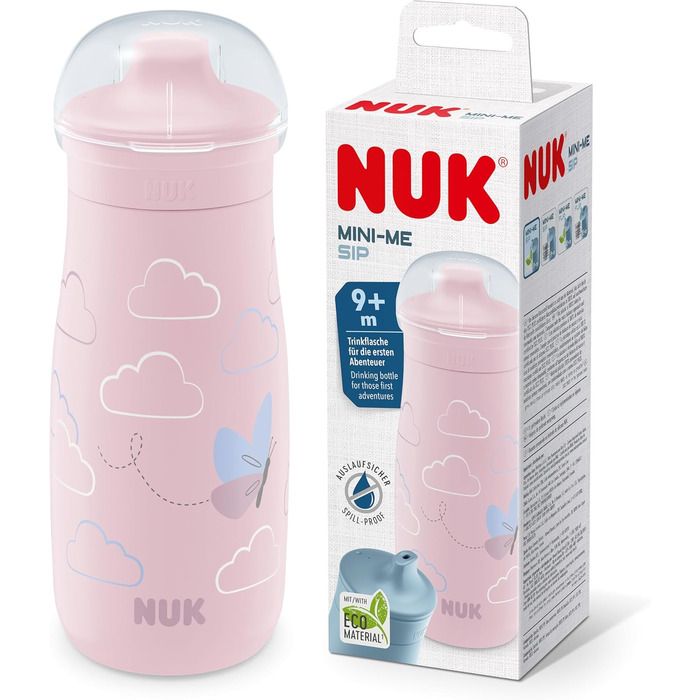 Нічна навчальна пляшка Чашка Sippy зі світловим ефектом 12 місяців Герметичний з жорстким носиком для пиття Кліпса і захисний ковпачок Без BPA 300 мл Планети, 10255678 (рожевий, Mini-Me Sip)