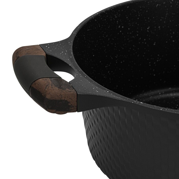 Кастрюля Fissman 28x12,3 см/6,4 л EVOLUTION со стеклянной крышкой литой алюминий с антипригарным покрытием (14582)