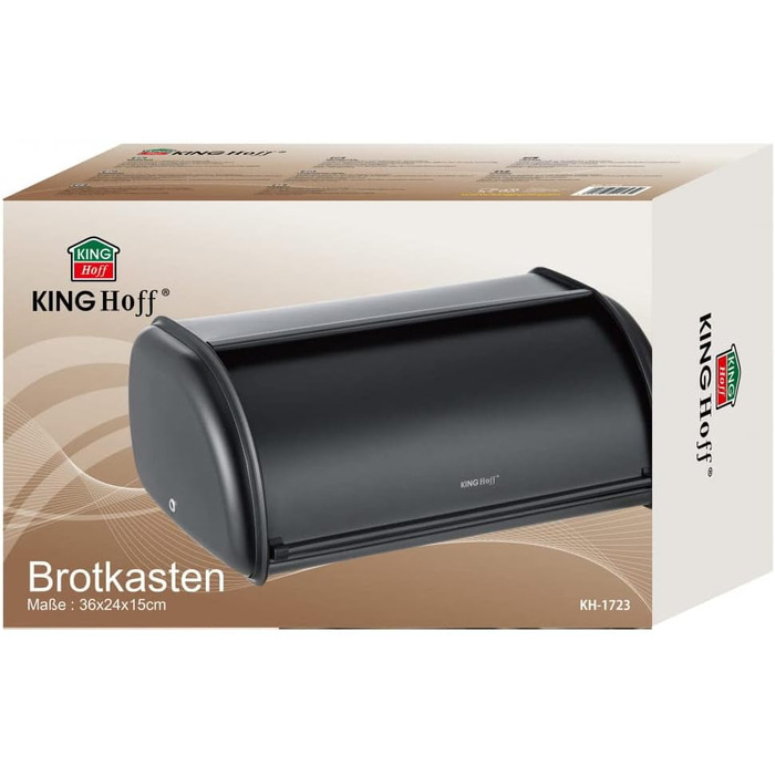 Хлебница черная 36 х 24 х 15 см KING HOFF