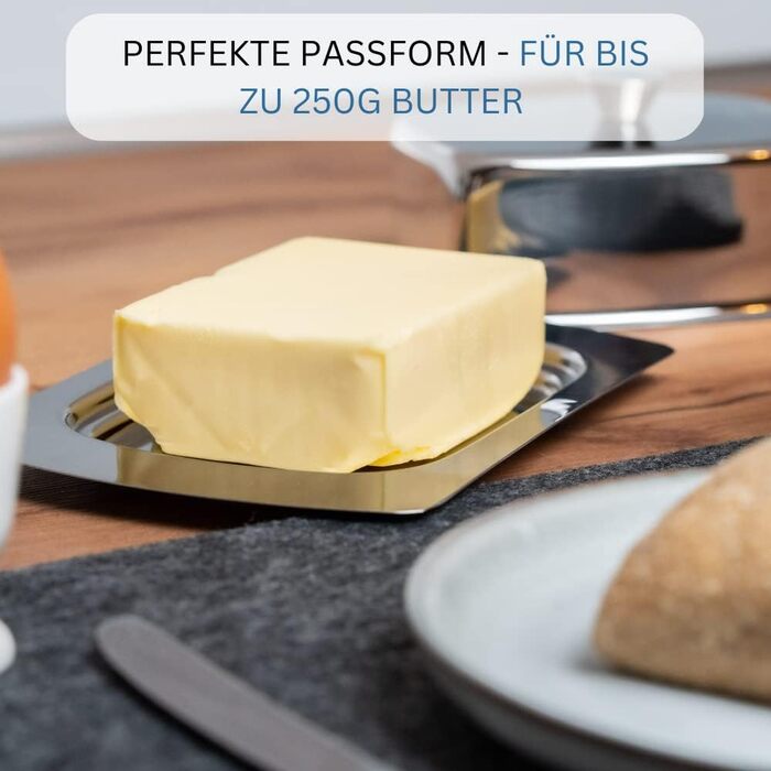 Маслянка Westmark - Ідеально підходить для сервірування та зберігання - Можна мити в посудомийній машині - Спеціальний рельєф для надійного захоплення (нержавіюча сталь, одинарна)