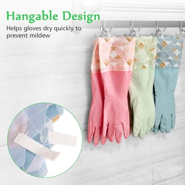 Рукавички для миття посуду 3 пари 42 см Yiomxhi