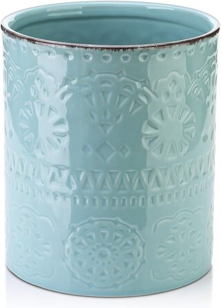 Тримач кухонного посуду DOWAN, тримач посуду для кухні для декорування кухонної стільниці, контейнер для посуду, кухонне начиння, нековзке, стійке до подряпин коркове дно, органайзер для посуду, яскраві кольори (синій)