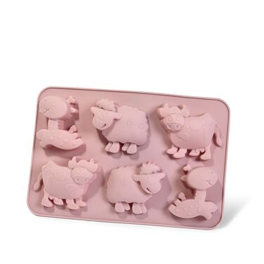 Форма для выпечки Fissman 6 кексов Лошадка, Овца, Буренка 25x17x3 см (6649)