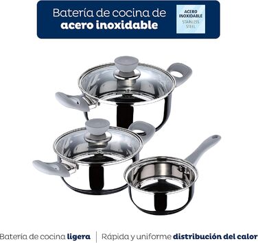 Набір каструль з нержавіючої сталі, 5 предметів Alexia San Ignacio