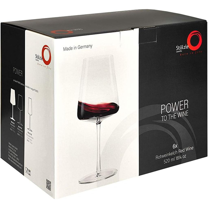 Келихи для червоного вина 517 мл, набір з 6 келихів, Power Stölzle Lausitz