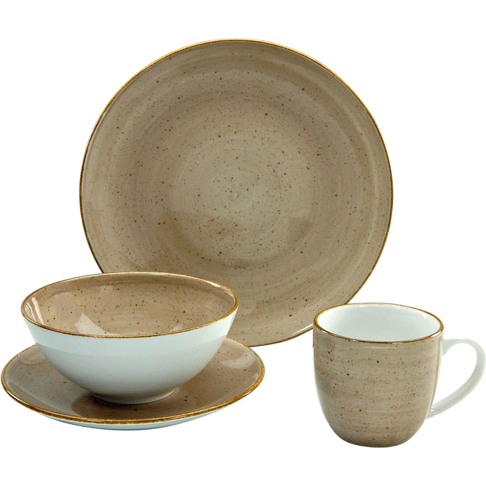 Серія Vintage Nature, Набір посуду Молоде покоління Комбінований сервіз, Порцеляна, 39 x 23,5 x 31,5 см, Одиниці (Грязьові, 4 шт., Одинарний), 17690