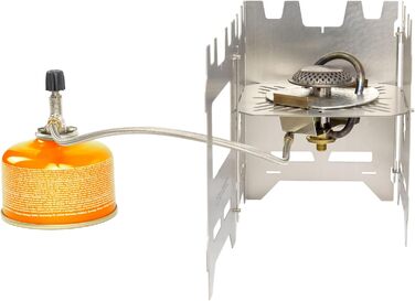 Хобо Преміум Складана вулична плита з термостійкої нержавіючої сталі XL-набір з багатьма аксесуарами Зроблено в Німеччині (вставка з нержавіючої сталі для газового пальника Trangia)