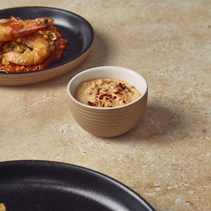 Соусник 7.8*h 4.4 см, 90 мл, Kava White Stoneware Ribbed, GenWare