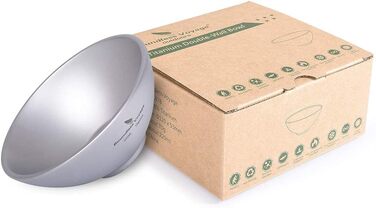 Безграничный Voyage Титановая чаша с двойными стенками для взрослых Детская посуда для кемпинга на открытом воздухе Чаша для риса из титана (220 мл-ti15147b.)