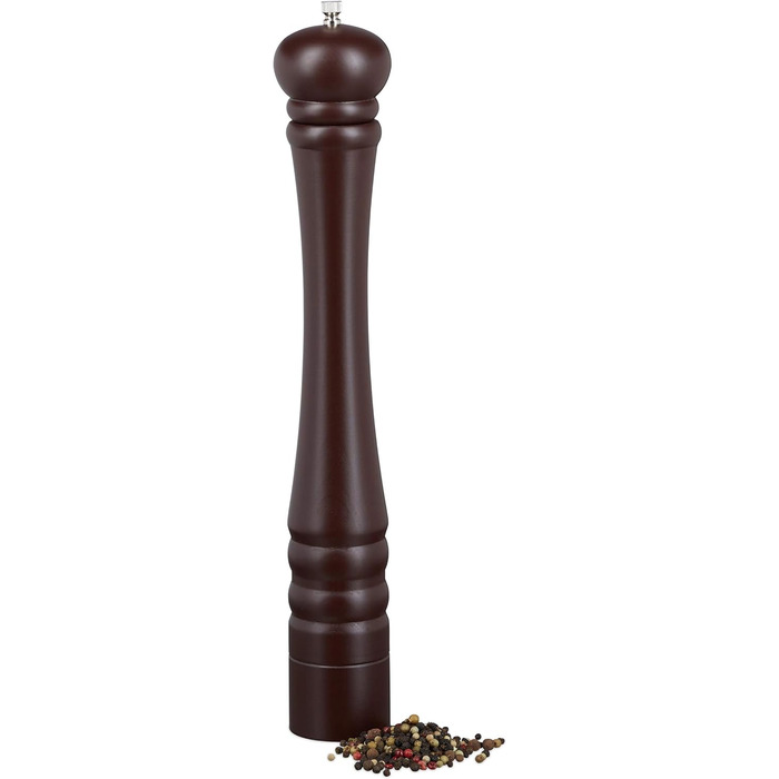 Дерев'яний млин для перцю та солі 40 см коричневий Relaxdays