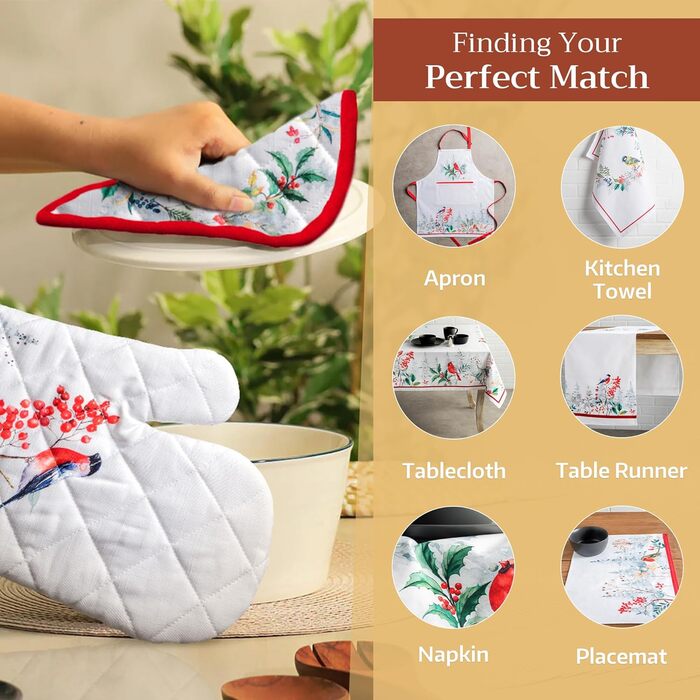 Рукавичка для духовки 19х33 см та прихватка для каструль 20х20 см, набір 2 предмети Maison d' Hermine