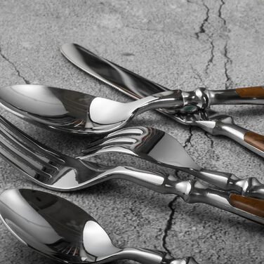 Набір столових приладів на 6 персон, 30 предметів, коричневий Alata