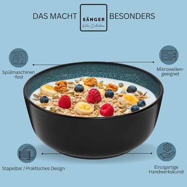 Кам&39яні миски для пасти 6 предметів, набір мисок для пасти на 6 осіб, набір мисок, придатний для миття в посудомийній машині та мікрохвильовій печі, велика багатофункціональна миска темно-сірого кольору 750 мл КОЛЕКЦІЯ VALUE (Vigo, миски 6 предметів)