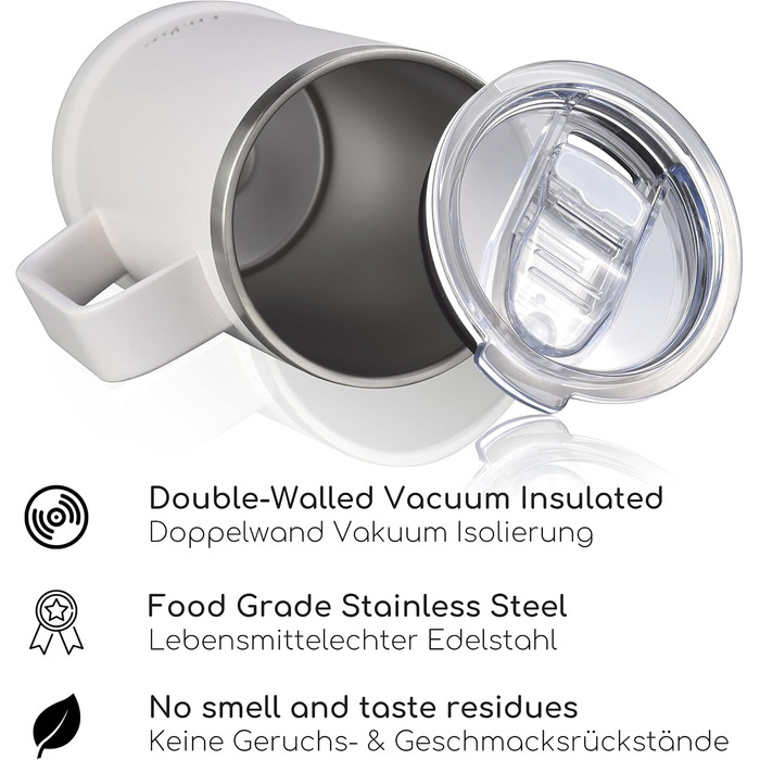 Термокухоль для пива 700 мл білий Milu