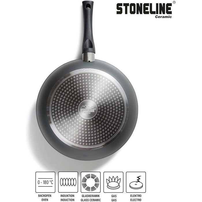 Сковорода з антипригарним покриттям 28 см, з кришкою STONELINE