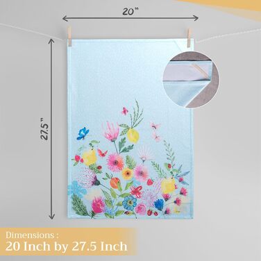 Набір із 3 багатоцільових кухонних рушників Maison d&39 Hermine Сільське Різдво зі 100 бавовни Барні рушники День подяки/Різдво (50 см x 70 см) (Jardin D&39ete - М&39ятний)