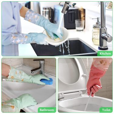 Рукавички для миття посуду 3 пари 42 см Yiomxhi