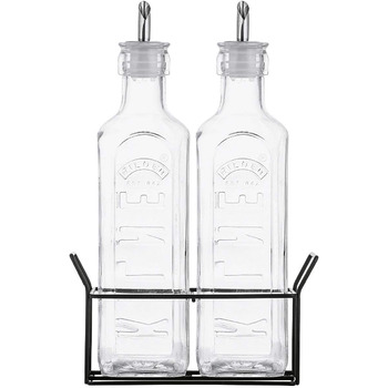 Набір з 2 дозаторів олії та оцту 600 мл на металевій підставці Kilner