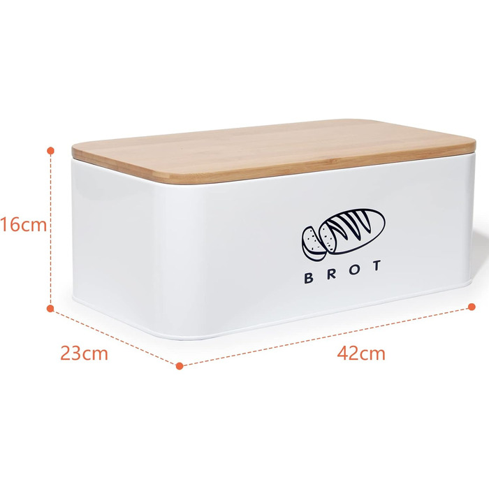 Хлібниця з кришкою 42 х 23 х 16 см білий Theo&Cleo