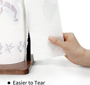 Тримач для кухонного рулону з квадратною основою з натурального дерева, Vialex