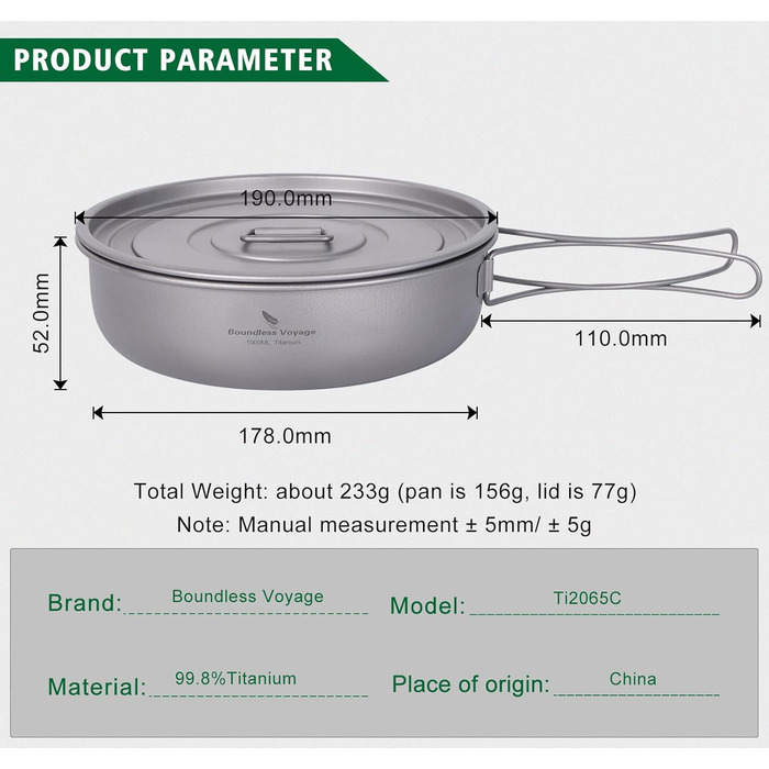 Кемпінгова сковорода з антипригарним покриттям з кришкою та складними ручками 19 см. iBasingo