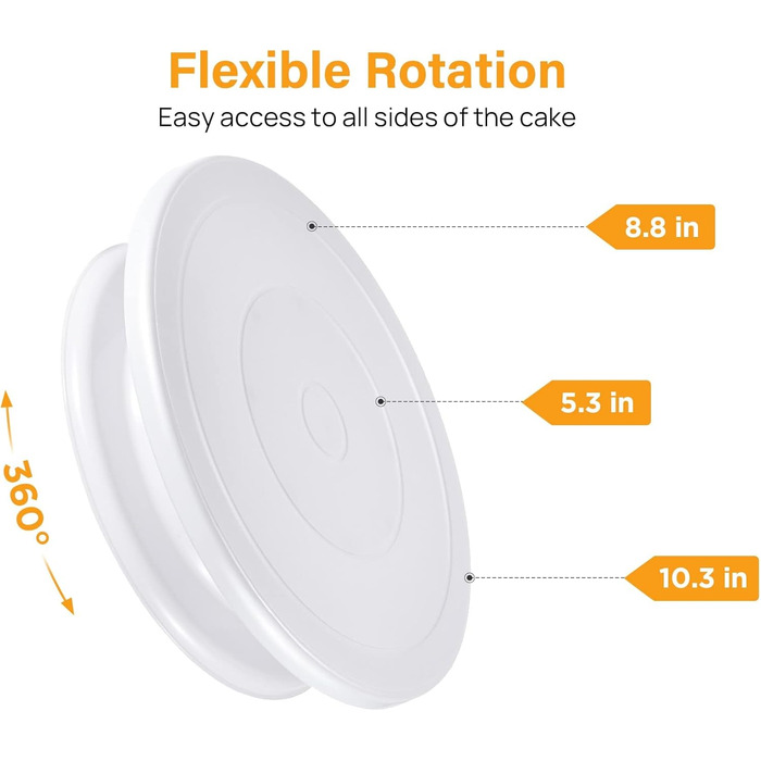 Обертова підставка для торта 28 см біла Comforty