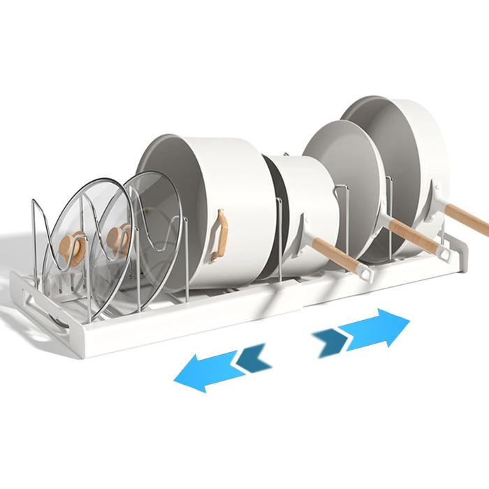 Підставка для посуду розсувна, 6 відділень, білий ZLXHDL
