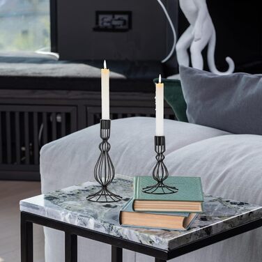 Матовий чорний підсвічник для конічних свічок Sziqiqi