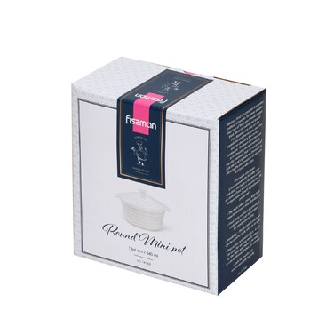 Каструля з кришкою Fissman 13х6 см / 340 мл порцеляна (14163)