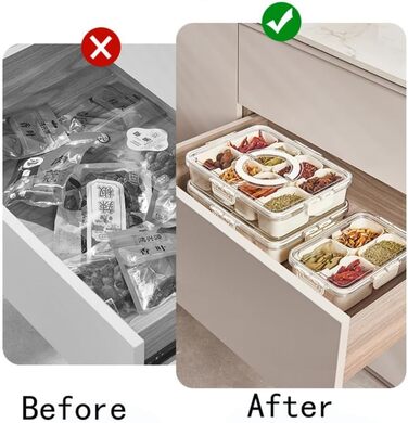 Сервірувальна тарілка для снеків з 8 відділеннями Kepuarm