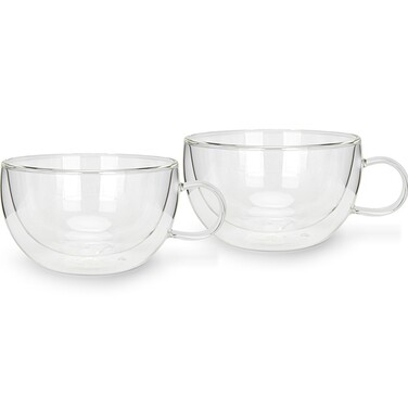 Набір з 2-х кухлів Fissman з подвійними стінками 330 мл. жароміцне скло (16538)