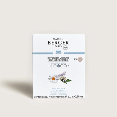 Картридж для дифузора для автівки Maison Berger Paris з ароматом COZY MUSK, 2 шт.