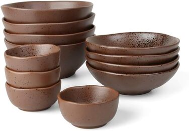 Арена Реактивный фарфор на 4 человека (12 шт.) Набор мисок, коричневый)